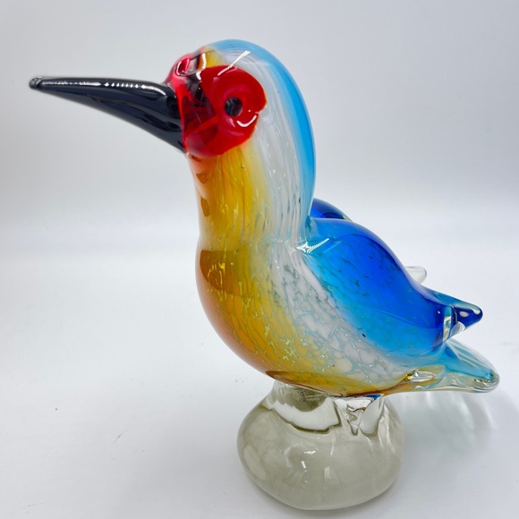 Gorgeous multicolored blown art glass hummingbird 7.5” tall - Picture 10 of 11